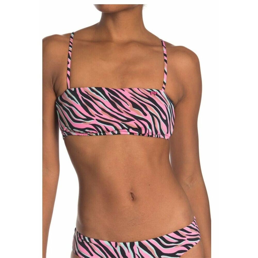 NWT Bikini Lab Pink Black Zebra Stripe Bikini Set $80